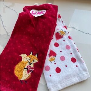 Love Red and White Hand Towels for Bath